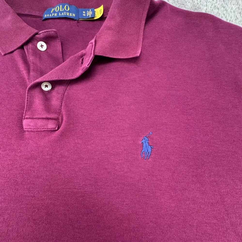 Polo Ralph Lauren Polo Shirt Mens XL Burgundy Excellent Short Sleeve Classic Fit